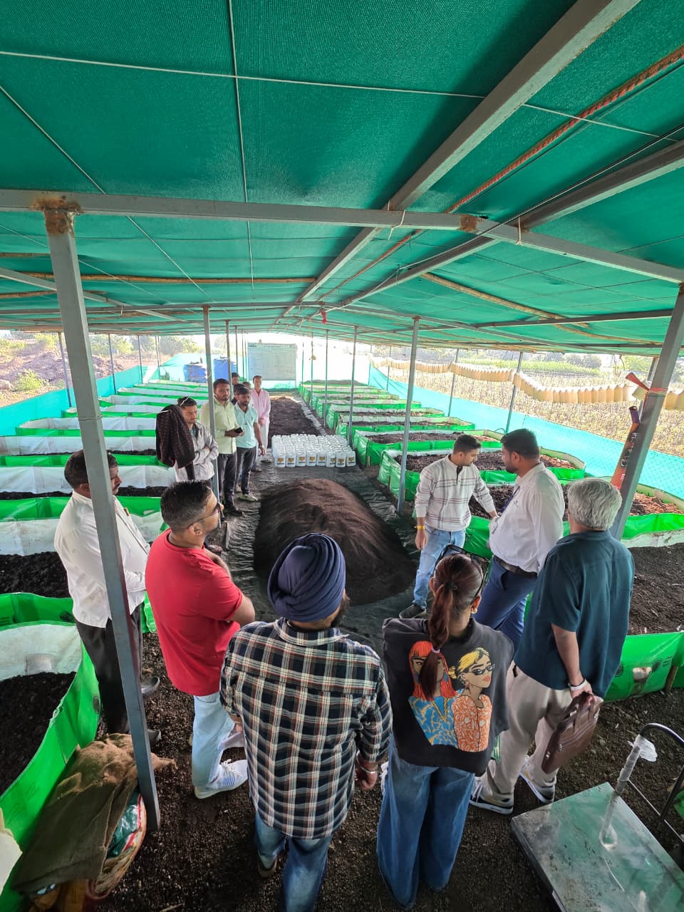 Farmers at a vermicompost training